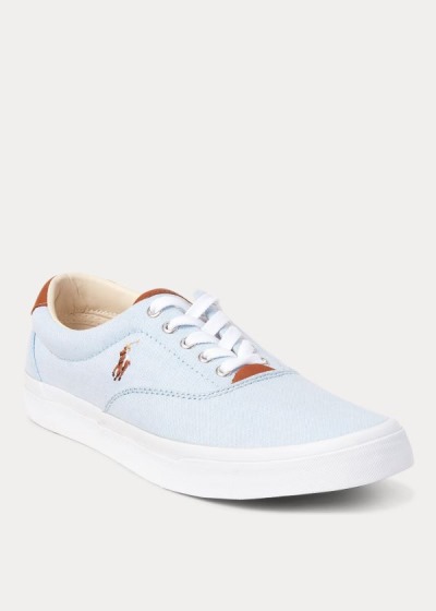 Zapatillas Polo Ralph Lauren Hombre Azules Claro / Multicolor - Thorton Cotton Oxford - MPKAV5129